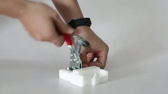 高耐久プッシュプルトグルクランプ、ノンスリップ、レッド、水平マウント、保持力